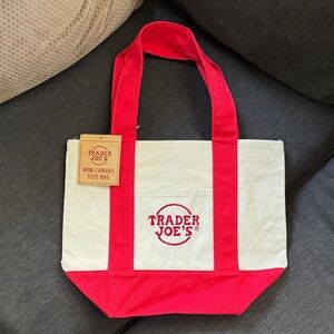 Trader Joe's Mini Canvas Tote Bag - Red